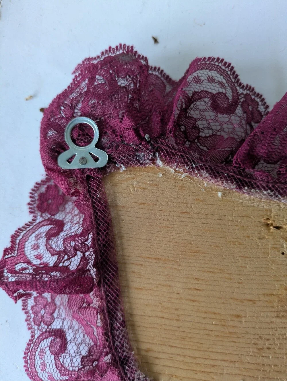 Plaque Sign Decorative Wood Bath Sign Handmade Burgundy Lace